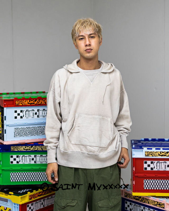 【©SAINT M×××××× / セントマイケル】25AWベルベルジンコラボ BB_AFTER HOODED HOODIE(SM-HR1-0000-C55)GRAY | フーディ パーカー