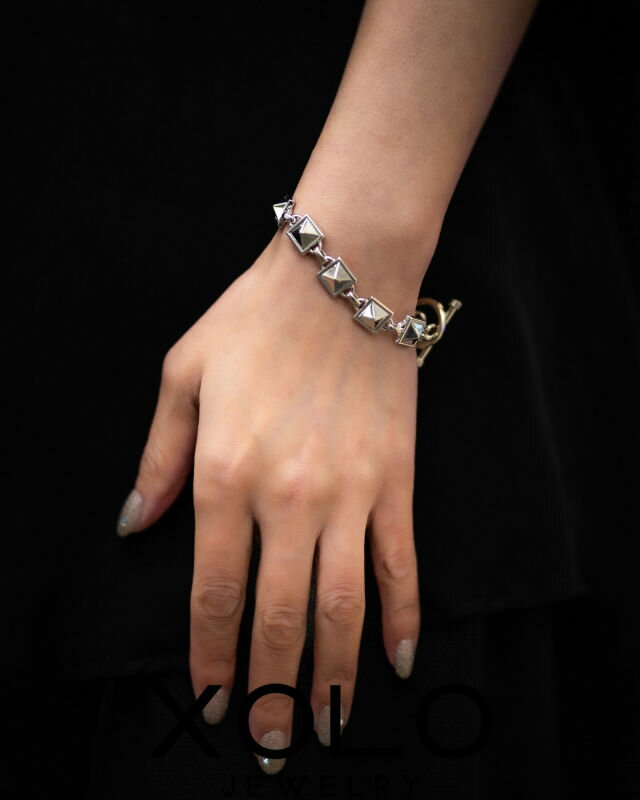 【XOLO / ショロ】JEWELRY ブレスレット / Studs Link Bracelet -10mm- (XOB113)SILVER925☆新作発売！