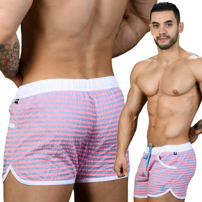 メンズ水着 海パン ブランド ショート丈 トランクスタイプ水着 男性水着 Andrew Christian アンドリュークリスチャン スイムショーツBarcelona Swim Shorts (7692)
