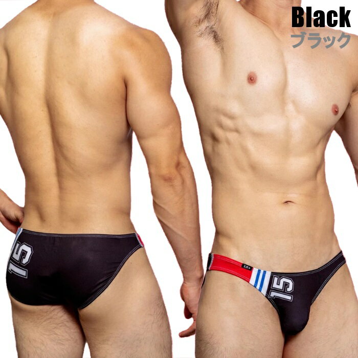 メンズビキニパンツ ローライズ スポーティ ナンバリング ビキニ 男性用 D.M. (男...