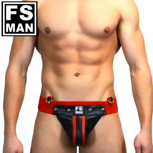 ジョックストラップ ケツ割れ ケツワレ イタリア本革 レザー メンズ アンダーウェア FS Man エフエスマン Elastic Band Red ジョックストラップ(fs-j005)