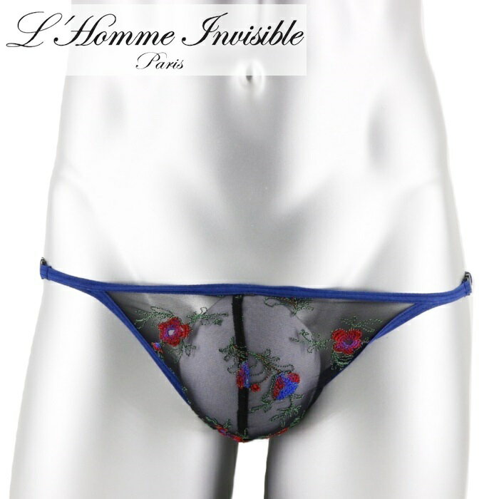 L'HOMME INVISIBLE 男性下着 Tバック 男性用Tバック 男性Gストリング G-string メンズTバック ロームアンヴィジーブル L'Homme Invisible La Nuit Fleurie Black Striptease Gストリング(my83-lnf)[M便 4/12]