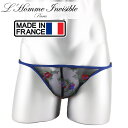 L'HOMME INVISIBLE 男性下着 Tバック 男性用Tバック 男性Gストリング G-string メンズTバック ロームアンヴィジーブル L'Homme Invisible La Nuit Fleurie Black Striptease Gストリング(my83-lnf)[M便 4/12]