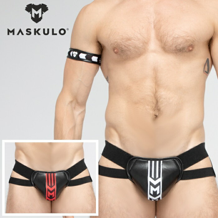 ジョックストラップ メンズ ジョック ケツ割れ ケツワレ Maskulo マスクロ ジョック レザー風SKULLAジョックストラップ (男性下着ma-js071)[M便 1/3]