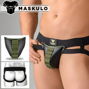 ローライズジョックストラップ ケツワレ ケツ割れ メンズ アンダーウェア レザー風 Maskulo マスクロ ジョックストラップ ENFORCEジョックストラップ (男性下着ma-js130)[M便 1/3]