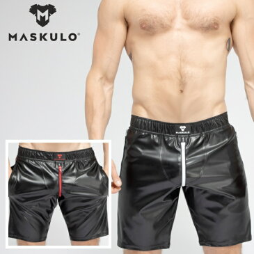 ショーツ ハーパン ハーフパンツ メンズ ジムウェア トレーニングウェア ジョギング Maskulo マスクロ レザー風SKULLA SOCCER (ma-sh073)