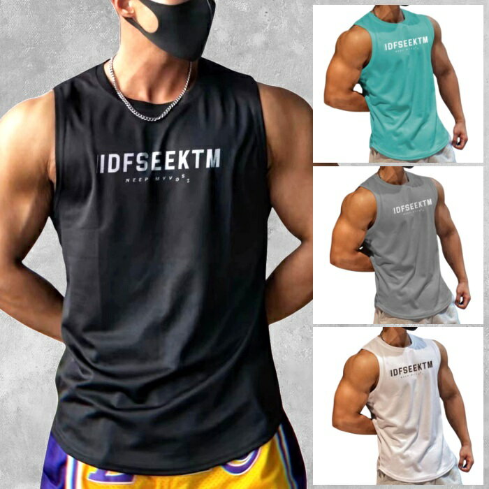 メンズタンクトップ ノースリーブ スポーツウェア ジムウェア カジュアルウェア ルームウェア ウエイトトレーニングウェア(yd-b51)