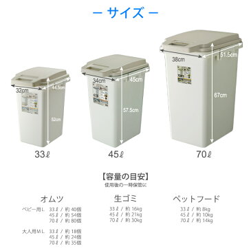 ゴミ箱 ワンタッチパッキンペール No,Smell 33L ノースメル ふた付き ダストボックス ごみ箱 ロック リットル キッチン シンプル 生ゴミ オムツ 臭い におい 臭わない パッキン ハンドル 隙間 密閉