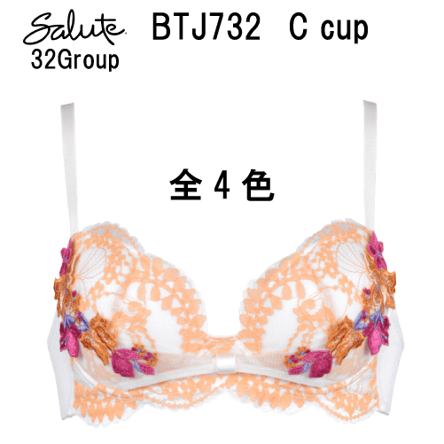 30％OFF ワコール セール サルート リボンブラ＜32グループ＞3/4カップ Cカップ バストを寄せてキレイな谷間をメイク 朝の谷間、ながもち、リボンブラ。 Wacoal Salute BTJ732 slt32-v