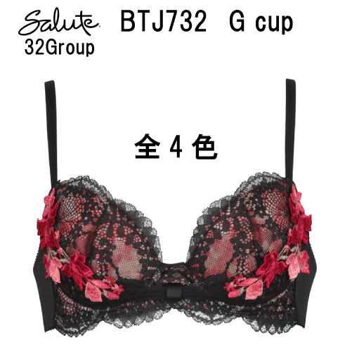 30％OFF ワコール セール サルート リボンブラ＜32グループ＞3/4カップ Gカップ バストを寄せてキレイな谷間をメイク 朝の谷間、ながもち、リボンブラ。Wacoal Salute BTJ732 slt32-v