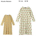 30%OFF【送料無料】ワコール セール アツコマタノ 2025春<つぼみ柄>ロング袖・ロング丈(ふくらはぎ付近)ラウンドネック ワンピース(綿100%)HNX...