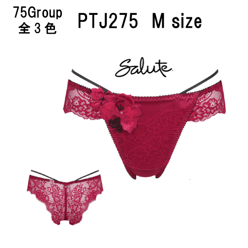 25％OFF　ワコール サルート＜75グループ＞Tバック・ソング ショーツ （ブラジリアンタイプ・レースタイプ）Wacoal Salute PTJ275（2点までメール便可能）のサムネイル