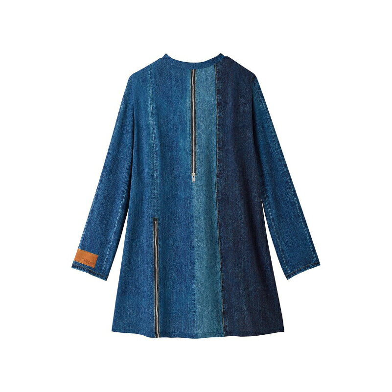 30％OFF 【送料無料】ワコール セール カルソン〈まるでデニム〉リメイクデニム柄 チュニック 長袖 アウター トップス EKN620