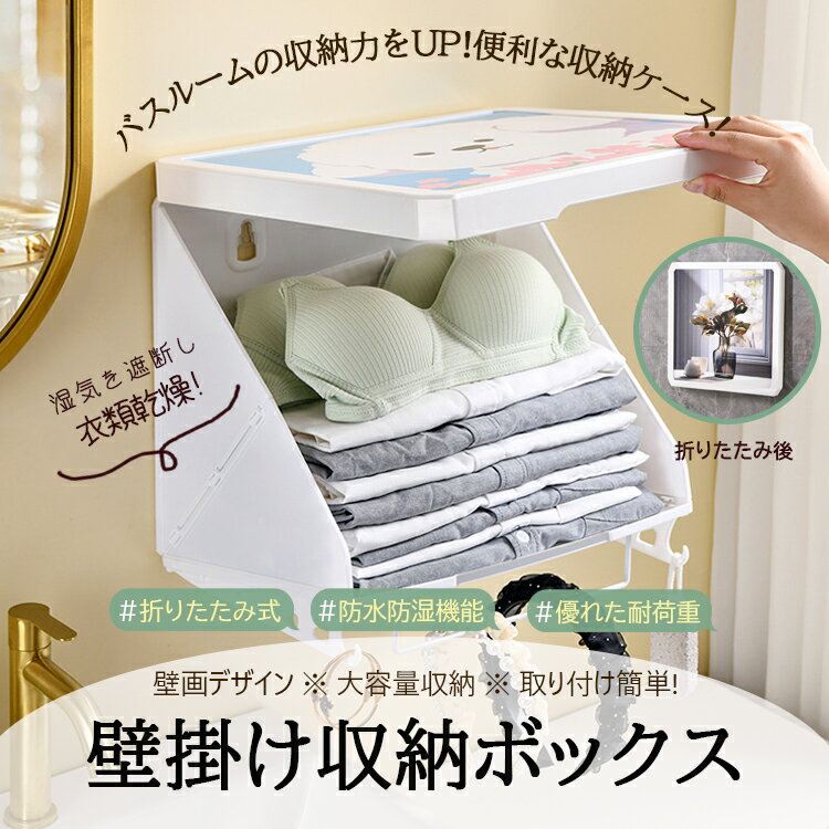 収納ケース コスメ収納 壁掛け 壁面 生理用品 小物収納 小物入れ 化粧品 メイク用品 シンプル トイレ ..
