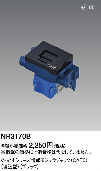 電設資材 パナソニック　NR3170B　SO-STYLE 情報モジュラジャック CAT6 埋込型 ブ...