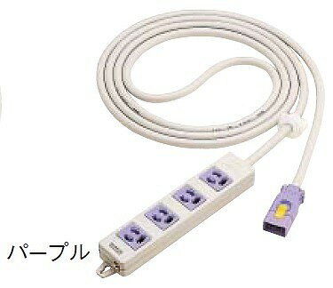 電設資材 パナソニック WFA66347V ハーネス用OAタップ 接地2P15A125V 抜け止め電源表示ランプ付4コ口 3m パープル 受注生産品 [§]