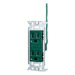 Rakuten - 電設資材 パナソニック　WN1518G(発注単位：5)　埋込アース付ダブルコンセント(接地リード線付)(緑)