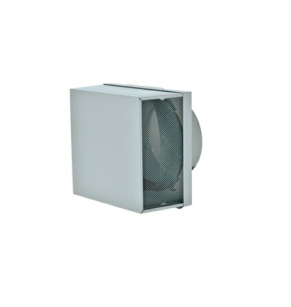 メルコエアテック　AT-125KMNSK　角形耐外風フード (左右開口タイプ) 網 防火ダンパー付 外壁用 (ステンレス製/鋼板製) 接続口サイズφ125 [$$]