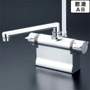 シャワー水栓 KVK KF3011TS2 浴室シャワー水栓 可変ピッチ式 デッキ形サーモスタット式シャワー 190mmパイプ仕様