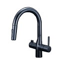 KVK KM6081SCVECM5 浄水器付グースネックシングルレバー式シャワー付混合栓 eレバー マットブラック