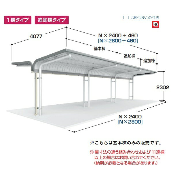 イナバ物置 『※関東限定※ BP-28VP』 自転車置場 基本棟(1棟型) 一般型 BP-Vシリー...