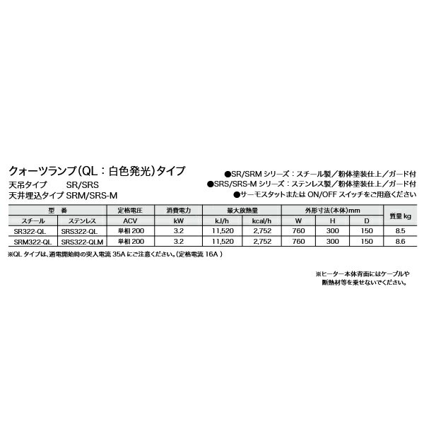 インターセントラル SR322-QL サンレイ 輻射式遠赤外線ヒーター クォーツランプタ...