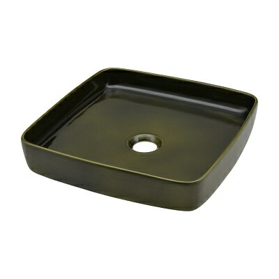 洗面所 カクダイ 493-232-GR 角型手洗器 美濃焼 茶 [♪]