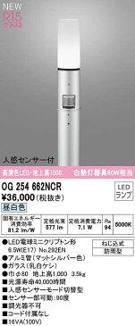 【最安値挑戦中!最大25倍】オーデリック OG254662NCR(ランプ別梱) エクステリア ガーデンライト LEDランプ 昼白色 人感センサー付 防雨型 マットシルバー