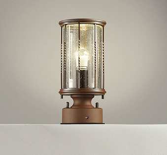 オーデリック OG042152LR(ランプ別梱) エクステリア 門柱灯 LEDランプ 電球色 明暗センサー付 防雨型 鉄錆色