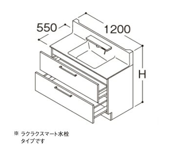 【最安値挑戦中！最大25倍】TOTO 洗面化粧台 【LDSFA120BCAAN1】 ミドルクラス オクターブ 2段引き出し 水栓：F4 きれい除菌水+体重計収納搭載 間口1200mm カウンター高さ800mm [♪■]