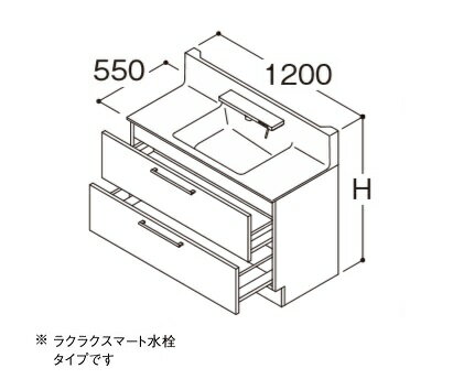 【最安値挑戦中！最大25倍】TOTO 洗面化粧台 【LDSFA120BCBBN1】 ミドルクラス オクターブ 2段引き出し 水栓：F3 体重計収納搭載 間口1200mm カウンター高さ800mm [♪■]