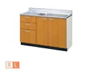 サンウェーブ/LIXIL GSE-S-120MXT(R・L) セクショナルキッチン GSシリーズ 流し台(3段引出し) 点検口付 間口120cm ライトグレー ...
