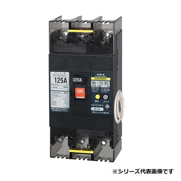 テンパール工業 BU12301EC12V 配線用遮断器 単3中性線欠相保護付 125AF 3P2E 100/200V 125A 表面形 過電圧検出リード線付 ￡￡