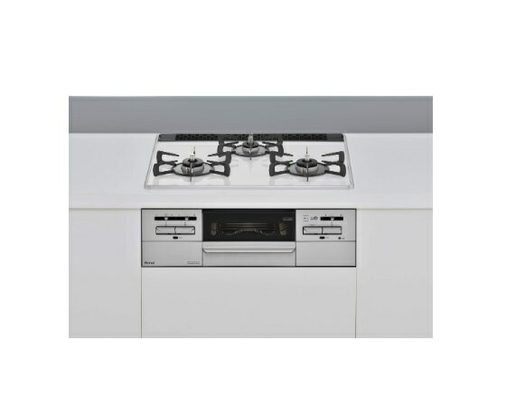 リンナイ [RS31W35P40DGAVW 都市ガス用] ビルトインコンロ 都市ガス 60cm 強火力(左・右) Mytone(マイトーン) ミルキーホワイト ココットプレート付 ∀