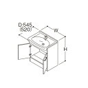 TOTO 洗面化粧台 LDSAS060AAGYG1(カラー) Aシリーズ 2枚扉 アクアオート(自動水栓) 壁給水 間口600mm 洗面ボウル高さ750mm 受注生産品 ♪§