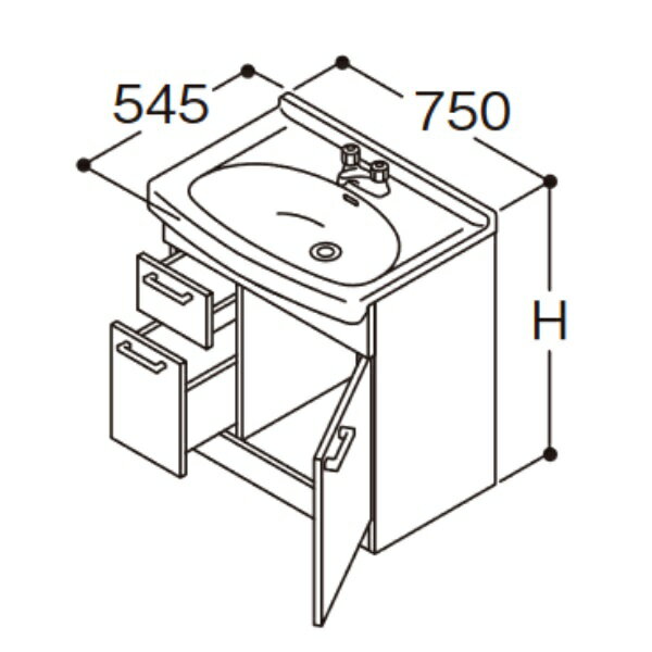 TOTO ʉϑyLDA757BCURzAV[Y Јo 2nh(ʒnEnp) Ԍ750mm ʃ{E800mm []