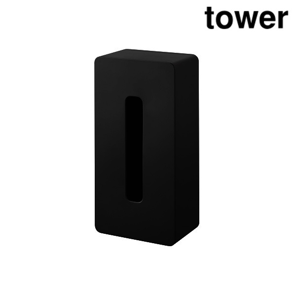 山崎実業 5588 フィルムフックティッシュケース レギュラーサイズ タワー ブラック