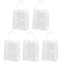 クリアバッグ 透明バッグ ビニールバッグ ラッピング バッグ 透明 手提げ 5個セット (S 13*19*8cm)