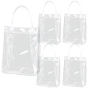 クリアバッグ 透明バッグ ビニールバッグ ラッピング バッグ 透明 手提げ 5個セット (L 20*28*10cm)