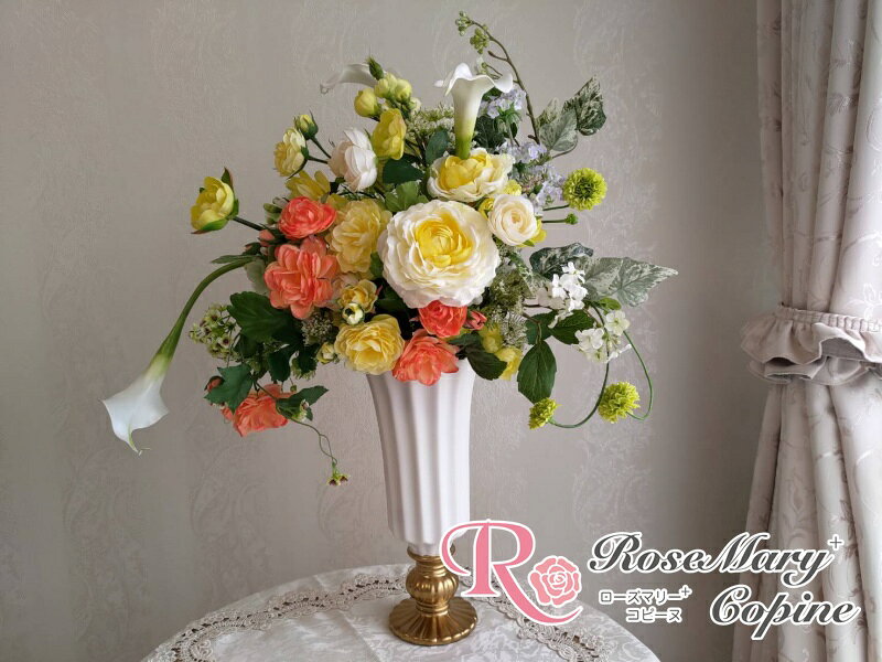 花ギフト ローズマリーコピーヌの高級造花 造花 アーティフィシャルフラワー アーティシャルフラワー お祝い 新築祝い 開院祝い 開店祝い ギフト プレゼント one-018｜アングル2
