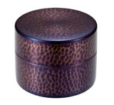 茶筒（中）銅　紫被仕上げ　送料無料　COPPER100　新光金属　新光堂