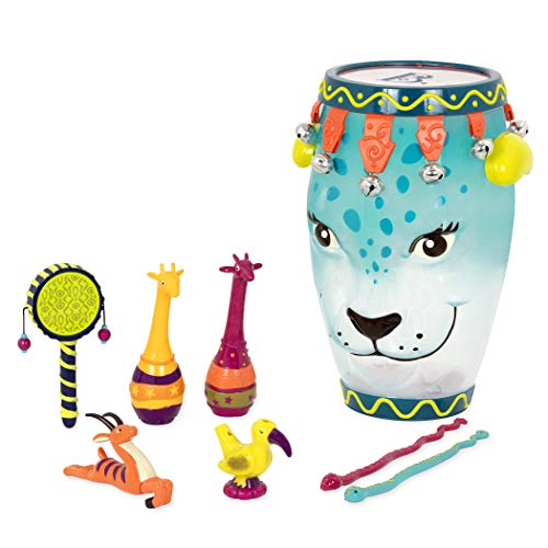 おもちゃのドラム B. toys 楽器おもちゃ 7ピースセット 子供用ドラムセット ジャングルの動物たち 音楽おもちゃ 2歳〜 正規品