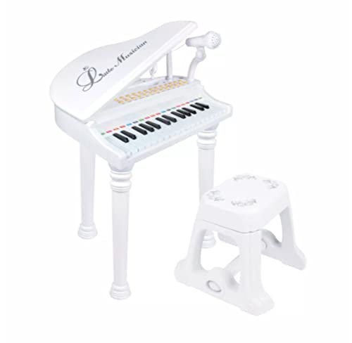 【LR.store】 グランドピアノ 電子ピアノ ピアノ イス付き おもちゃ 子供用 キッズ (練習モード ガイド 光る 音量調節 マイク 録音
