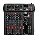 DJ Sound ControllerインターフェースW / USBドライブコンピュータの録音6チャネルスタジオオーディオミキサー - XLRマイクジャック