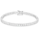 KRKC&CO モアッサナイト テニスブレスレット シルバー925 レディース ブレスレット 3/4mm スターリングシルバー 金属アレルギー
