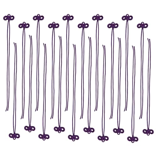 EdisonBrain お守り紐 御守り リボン 20本セット 二重叶結び めがね結び 紐結び 和風 (紫色)