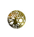 RELIGHT 【 ツリーオブライフ ／ 生命の樹 ・ 六芒星 】 ステッカー シール （ 金属製 ） 神聖幾何学 模様 金色 sp-260 【 3cm （ 3