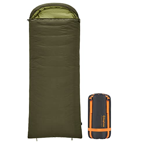 KingCamp 寝袋 ダウン 100%コットン -20℃ シュラフ 封筒型 通気性 冬用 キャンプ 軽量 大きいサイズ コンパクト 簡単収納 オールシー