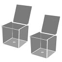 HAMILO アクリルボックス 蓋付き 透明ケース 2点セット (10cm)