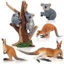 TOYMANY 7PCS動物フィギュア オーストラリア動物フィギュアセット リアルな動物おもちゃ カンガルー コアラ 家族 人気動物 玩具 誕生